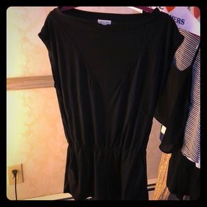 Black Cotton off the shoulder Romper